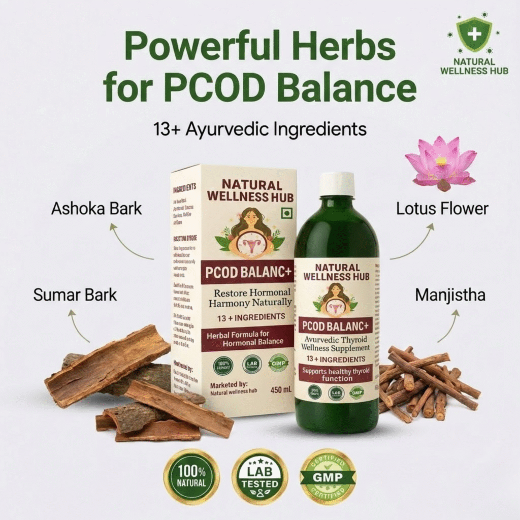 pcod herbal juice natural wellness hub, ayurvedic pcod balance supplement, herbal hormone balance drink, natural women's wellness supplement, ayurvedic pcod herbal formula,